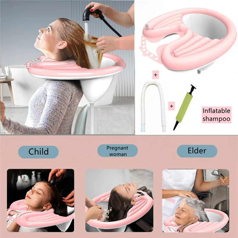 

Hair Washing Inflatable Basin Portable PVC Foldable Shampoo for Pregnant Women Elderly Patient Quickly Inflated Deflated