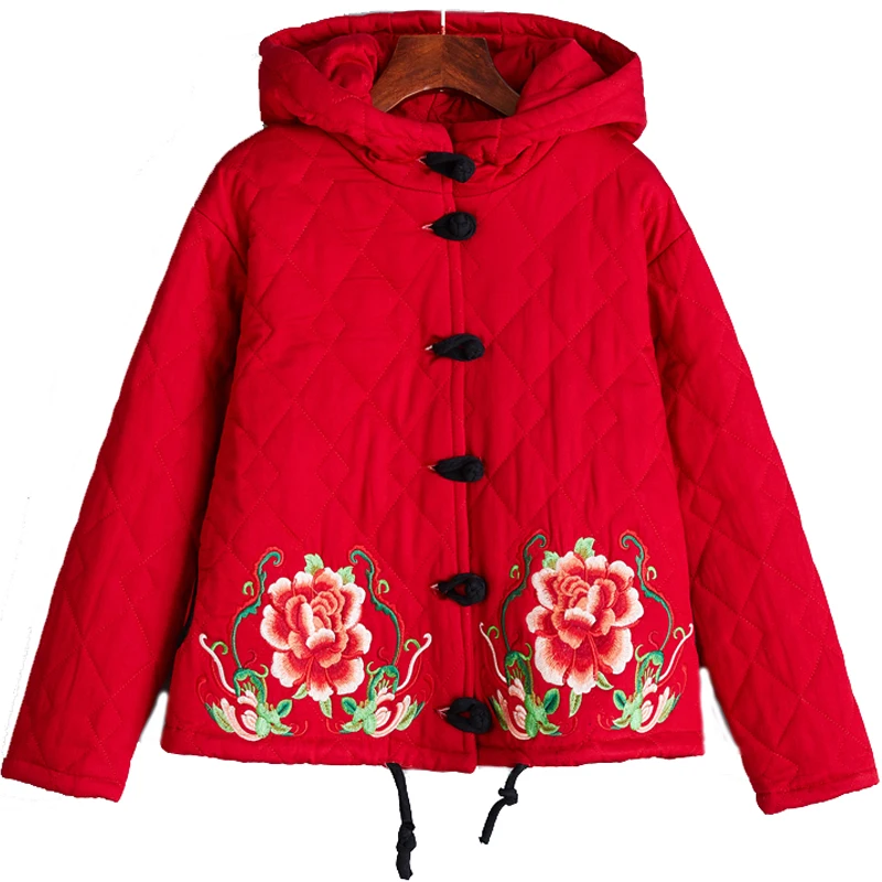 2024 Новая зимняя женская одежда в этническом стиле с вышивкой и коротким