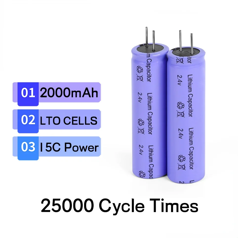 

NEUE EST 2,4 V 2000mAh LTO Lithium-titanat-akku Niedrigen Temperatur Lange Zyklus Für Diy Akku Werkzeug