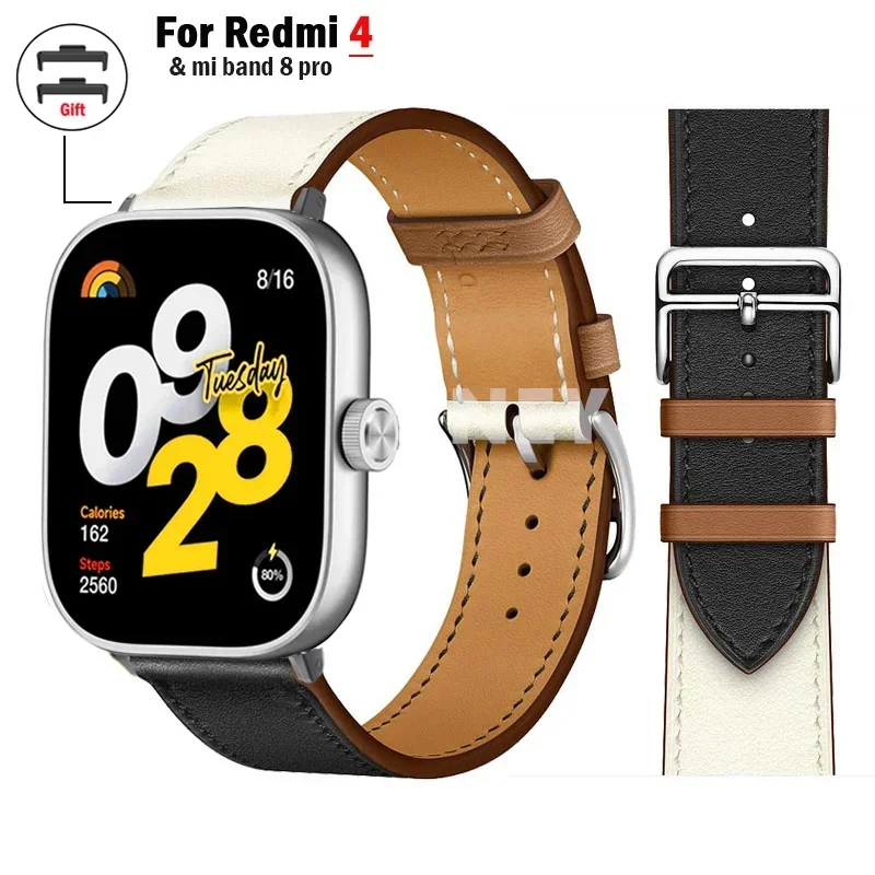Фото Кожаный ремешок для часов Redmi watch 4, умный браслет с одним туром, ремешок для часов correa для xiaomi mi band 8 pro, аксессуары №2