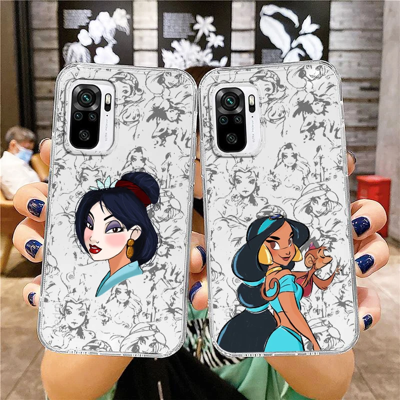 

Princess Cartoon Cute Transparent Phone Case For Xiaomi Redmi Note 12 11 11T 10 10S 9 9S 9T 8 8T 7 Pro Speed 4G 5G Cover Shell