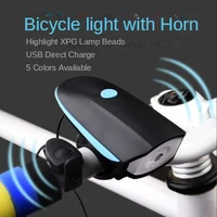 bike usb rechargeable headlight horn mountain bike loud electric horn 2 in 1 headlight horn bell bike accessories bike lights
