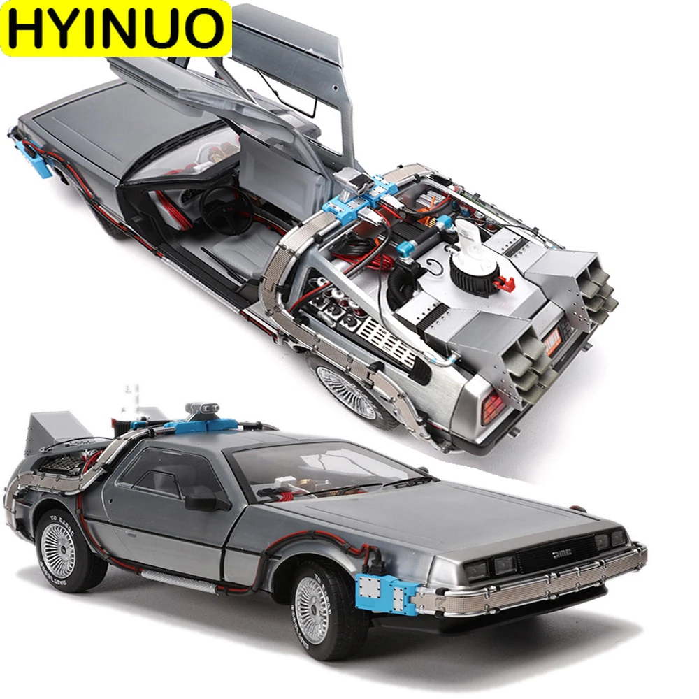 

1/18 Scale Diecast Metal Alloy Car Model Part 3 Time Machine DeLorean Vehicle Model Toy Welly Back To The Future Limited Edition