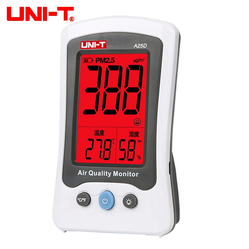 

UNI-T A25F Air Quality Detector PM2.5 Monitor Meter Formaldehyde Laser Temperature Humidity Indoor Polymer Battery A25D