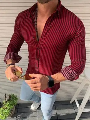 

Autumn New Men's Shirt Classic Business Casual Cotton Oxford Shirt Male Cotton Long Sleeve Striped Plaid Shirt Dress Shirt