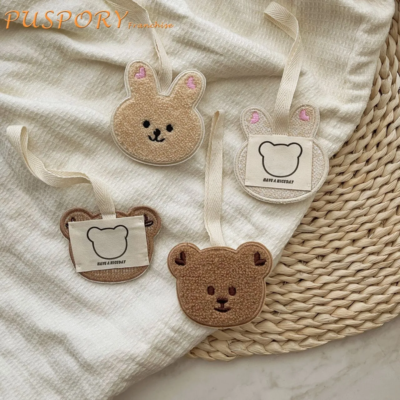 

Бирка с именем младенца, милая подвеска в форме медведя, кролика, сумки для мамы, украшения, детские наклейки с именем, список детских аксесс...