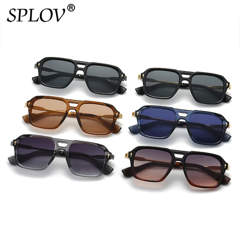 Солнцезащитные очки с двойными перемычками для мужчин и женщин ретро-очки