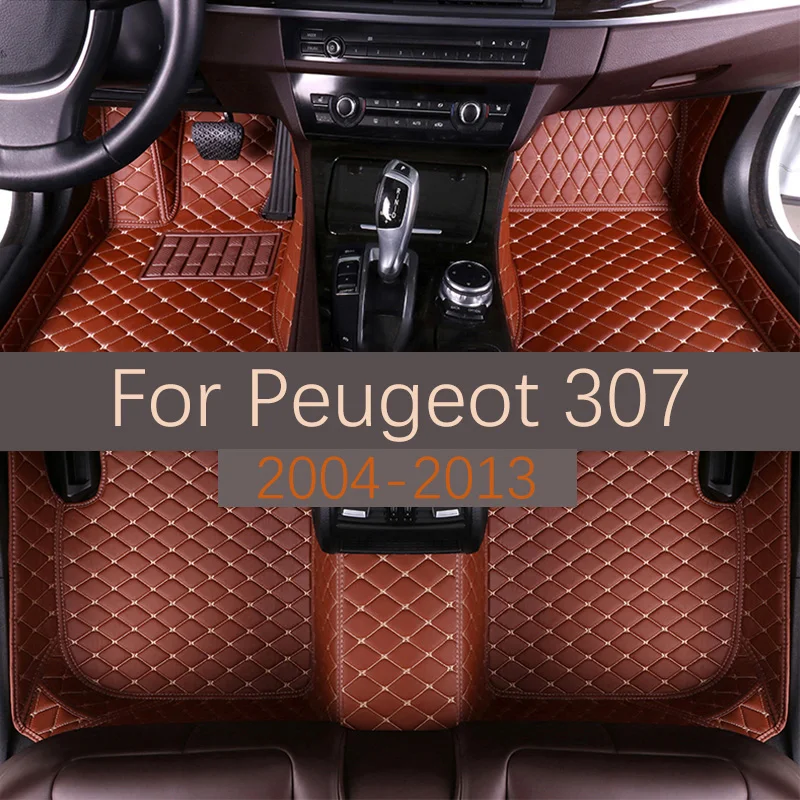 

High-Quality Car Floor Mats For Peugeot 307 2004-2013 Custom Leather Fashion Automobile Carpet Rugs Foot Pads Accessories