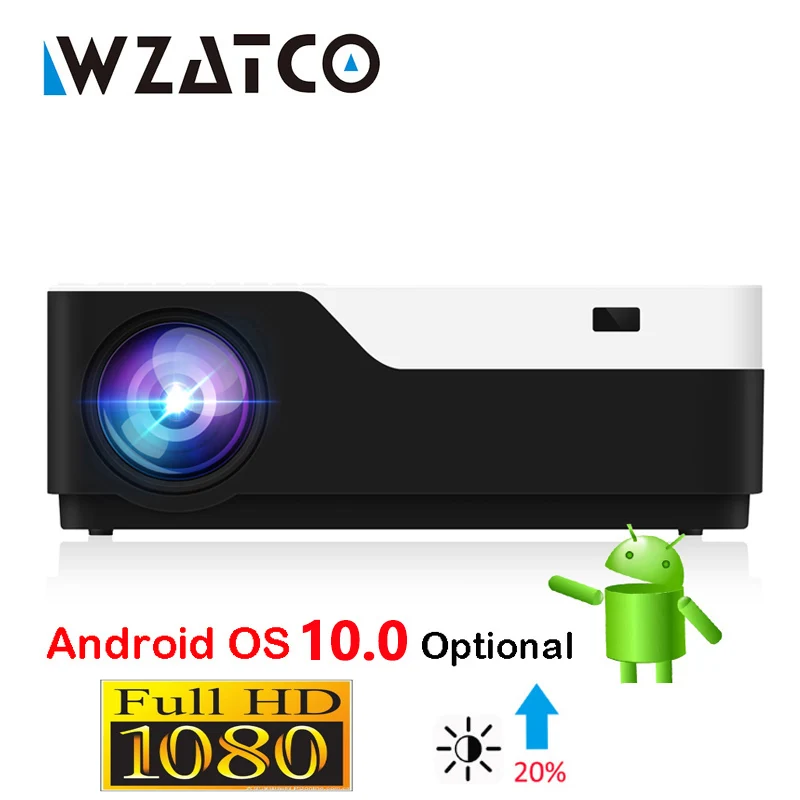 Портативный светодиодный проектор WZATCO M18 Full HD 1920x108 0P 5500 лм Android 10 0 Wi-Fi - купить по
