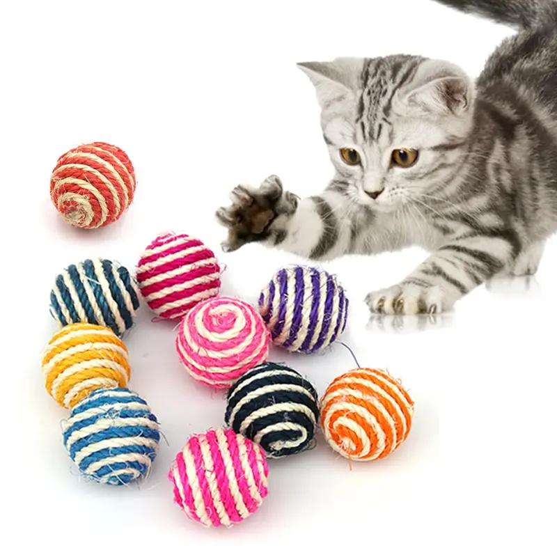 

Sisal Ball Cat Toy Ball Amusing Cat Walking Toys Cat Scratching Ball Pet Supplies Cat Toys Interactive Cat Scratcher Pet Product