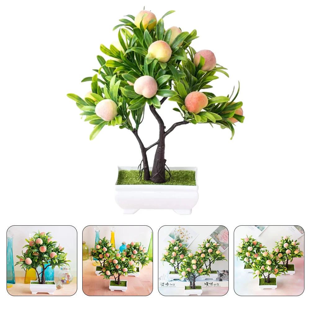 

Artificial Potted Fruit Tree Realistic Peach Fruit Tree Artificial Fruit Tree Bonsai for Table Centerpiece