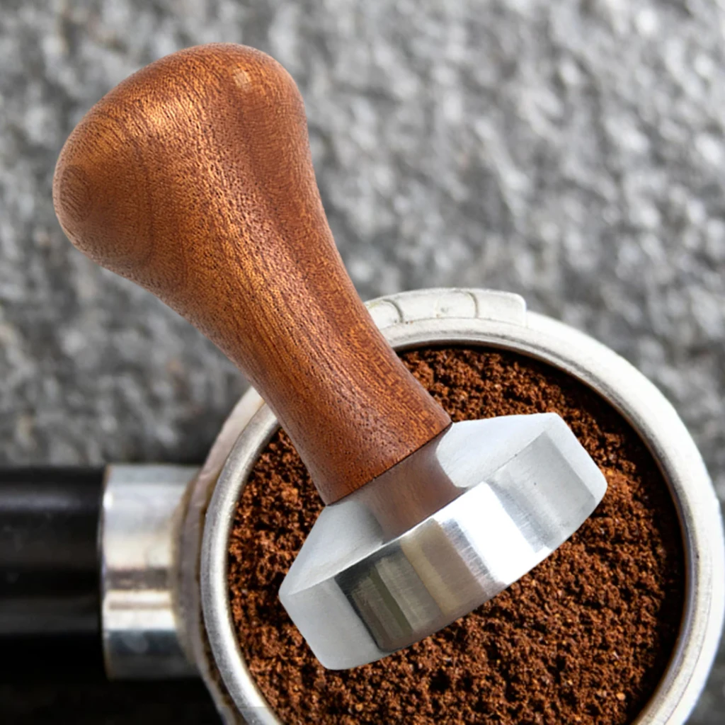 Coffee Tamper Powder Hammer Pressing Wooden Handle Distributor for and Espresso Mat Tampers Machine |