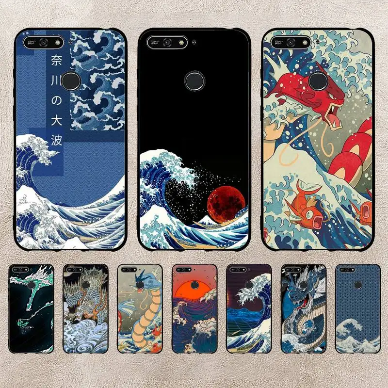 

Japanese Wave Anime Dragon Phone Case For Xiaomi 11 10 12Spro A2 A2lite A1 9 9SE 8Lite 8explorer F1 Poco 12S Ultra Cove