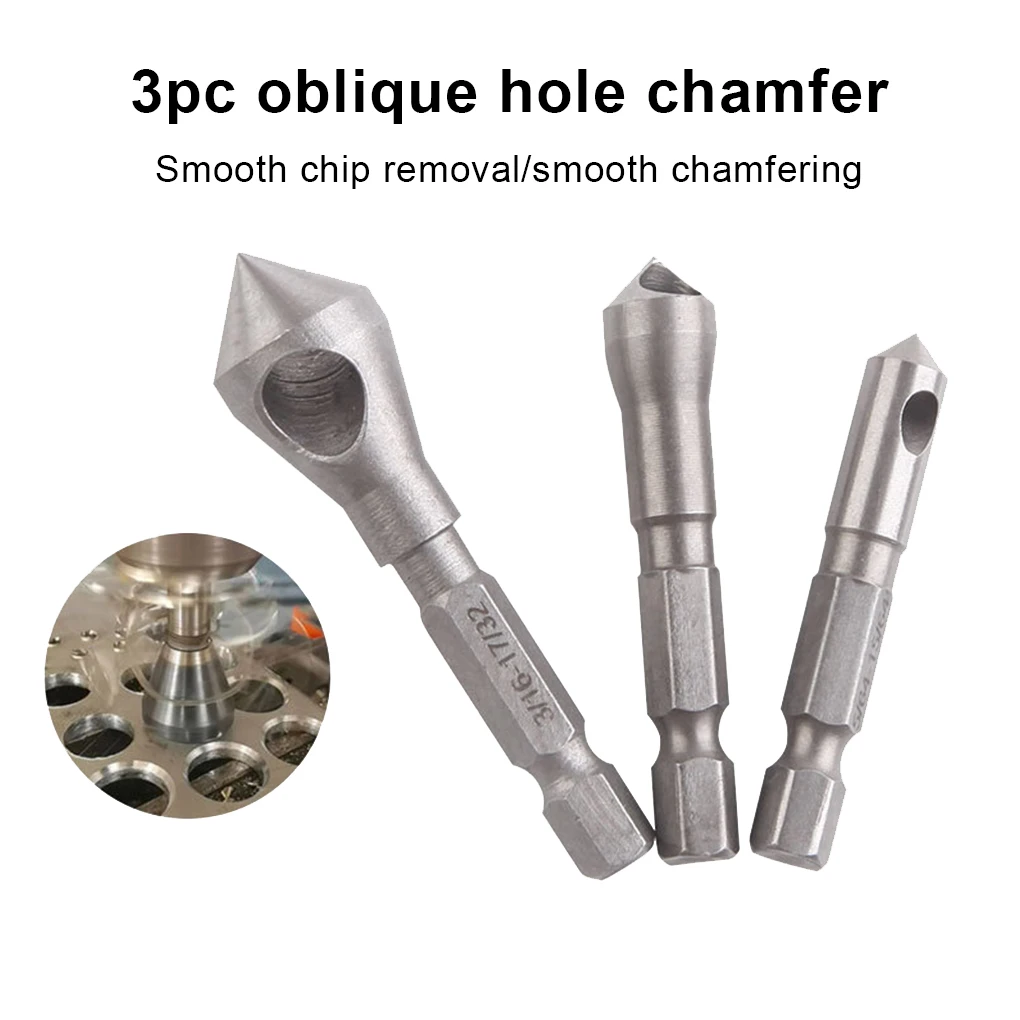 

3 шт. сверло зенкер инструмент для снятия заусенцев резак для отверстий металлический фаска подшипник деревообрабатывающее профессиональное оборудование