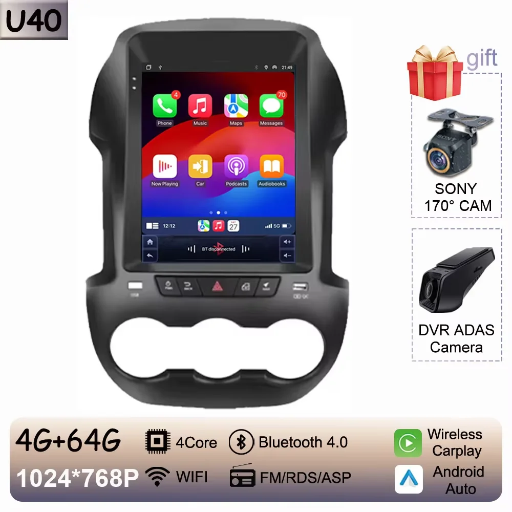 

9,7-дюймовый Android 14.0 для Ford Ranger 2012 2013 2014 2015 Автомобильный радиоприемник Стерео Auto DSP Carplay GPS-навигатор Видео 4G Lte