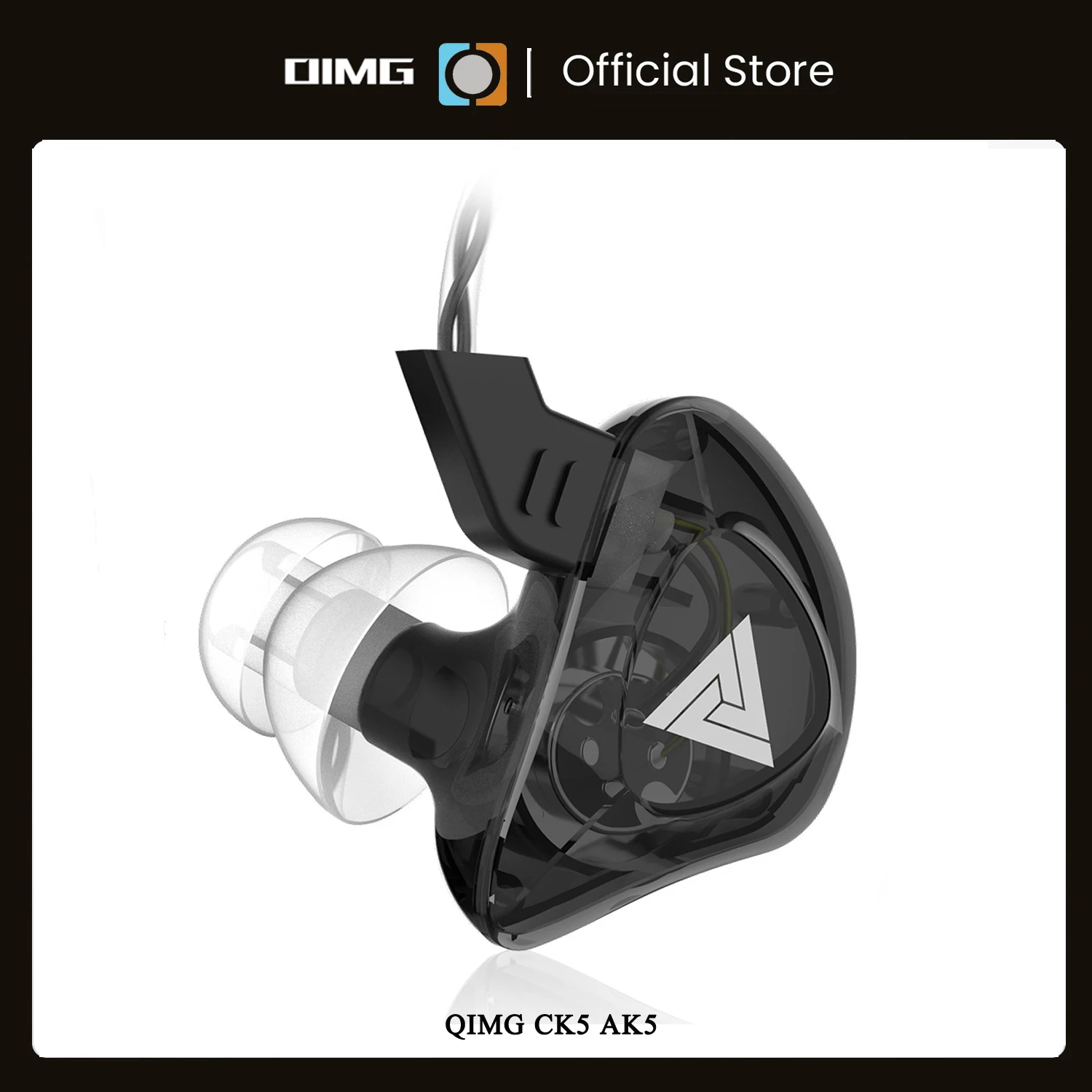 

QIMG AK5 CK5 Earphone Headphones Sports Heavy Bass Stereo Sound Phone In-ear Ear Hook 5.1 Transparent Heavy Bass Mobile Headset