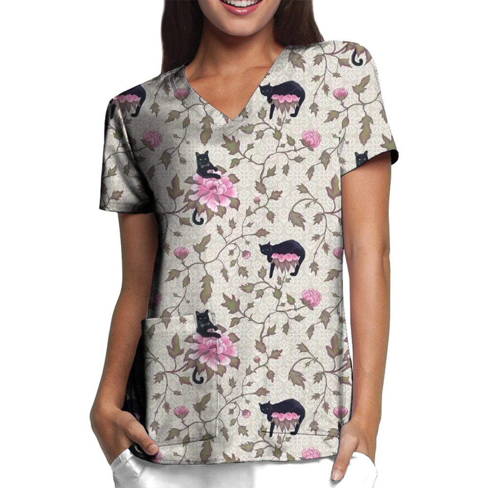 Топ Y2k Одежда Женские топы Женская одежда с вилкой Униформа медсестры Футболка