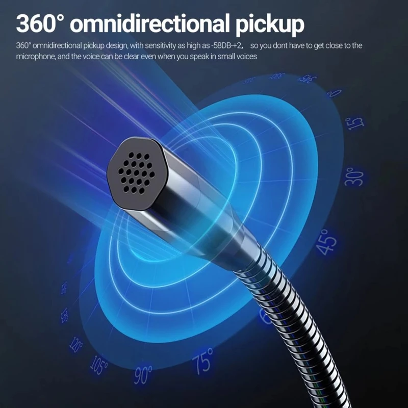 

M2EC RGB Noise Cancelling USB Mic Professional Computer Video Microphone Omnidirectional for Zoom Meeting Conference Room