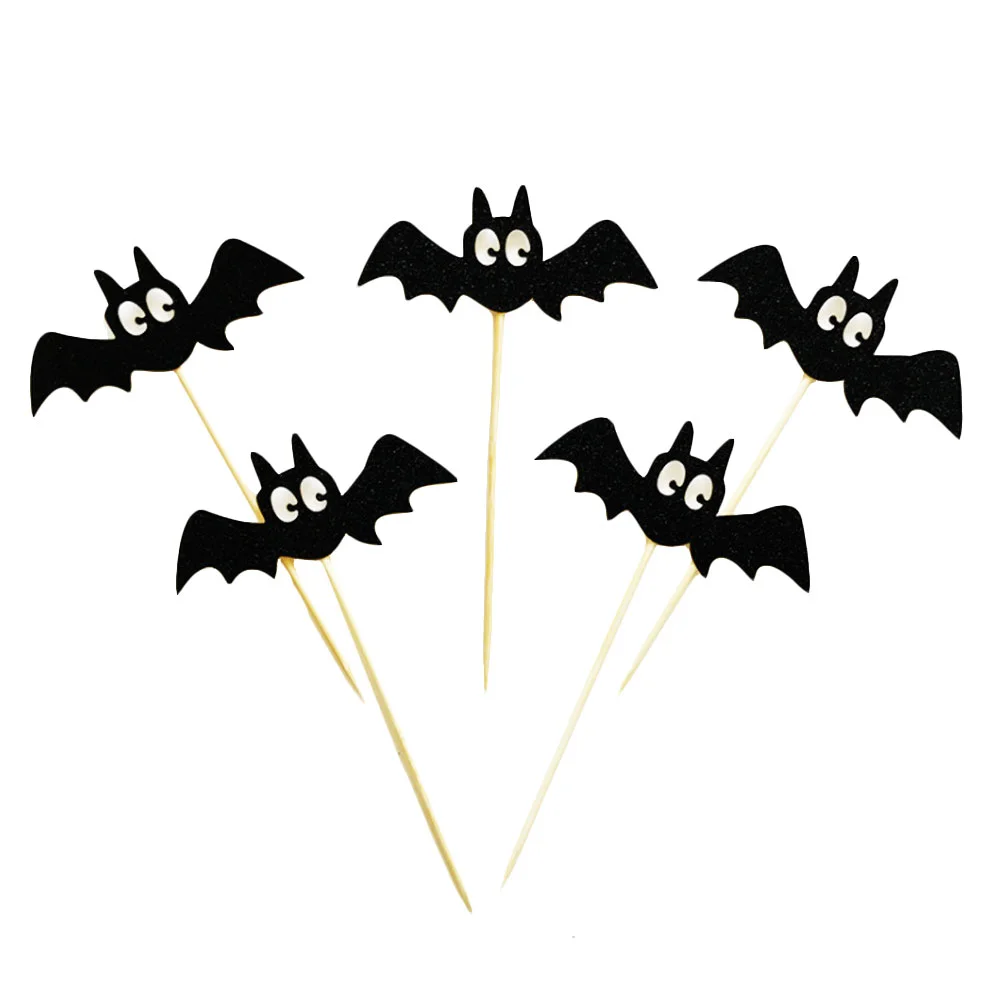 

Pickscake Cupcake Toppers Or Bat Pumpkin Treat Decorations Trick Decaration Supplies Party Cat Black Topper