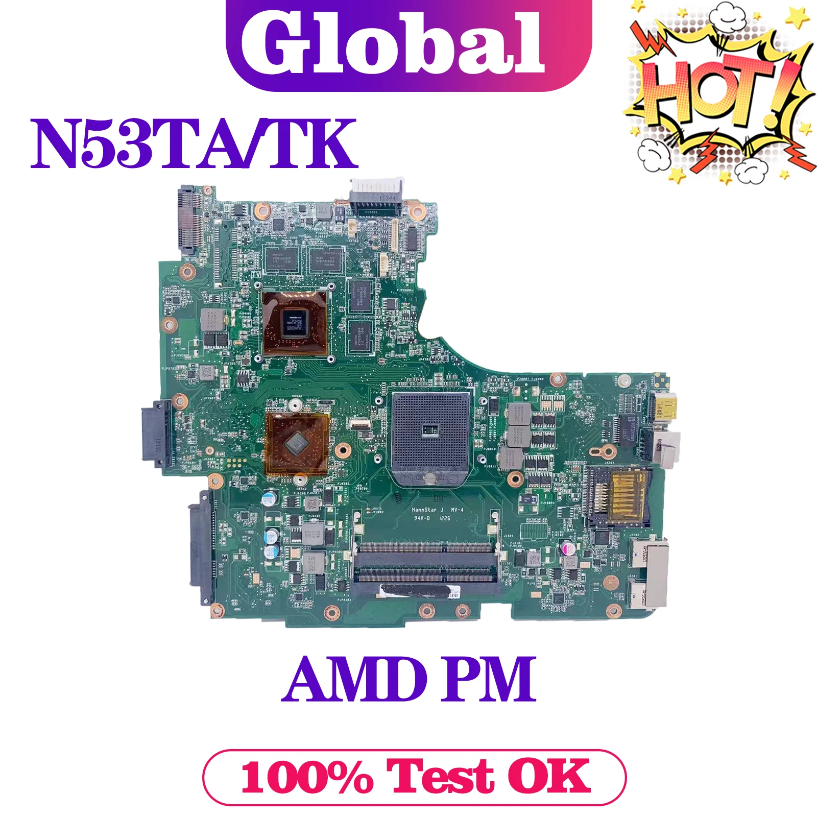 KEFU N53TA Motherboard For ASUS N53T N53TA N53TK Laptop Mainboard 90R-NBTMB100U 100% Tesk OK