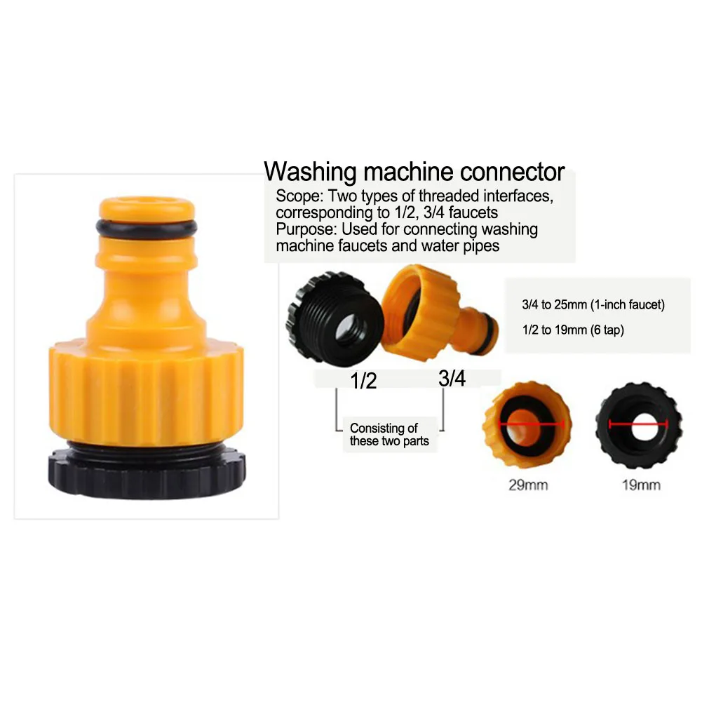 

Hose Connection Nozzle ABS Black Corrosion Resistant Garden High Pressure PVC Plastic Set Kit Water Hose Watering