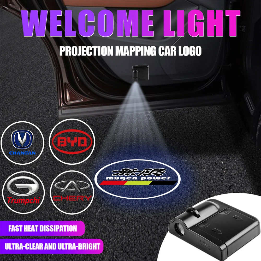 

1pc LED Car Door Emblem Light Welcome Lamp Wireless Laser Projector Auto Accessories For Hyundai I30 Tucson Accent I20 Ix35 i10