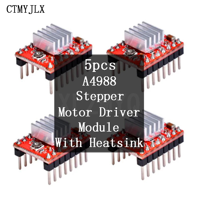 5 шт. детали для 3D-принтера StepStick A4988 драйвер шагового двигателя с радиатором