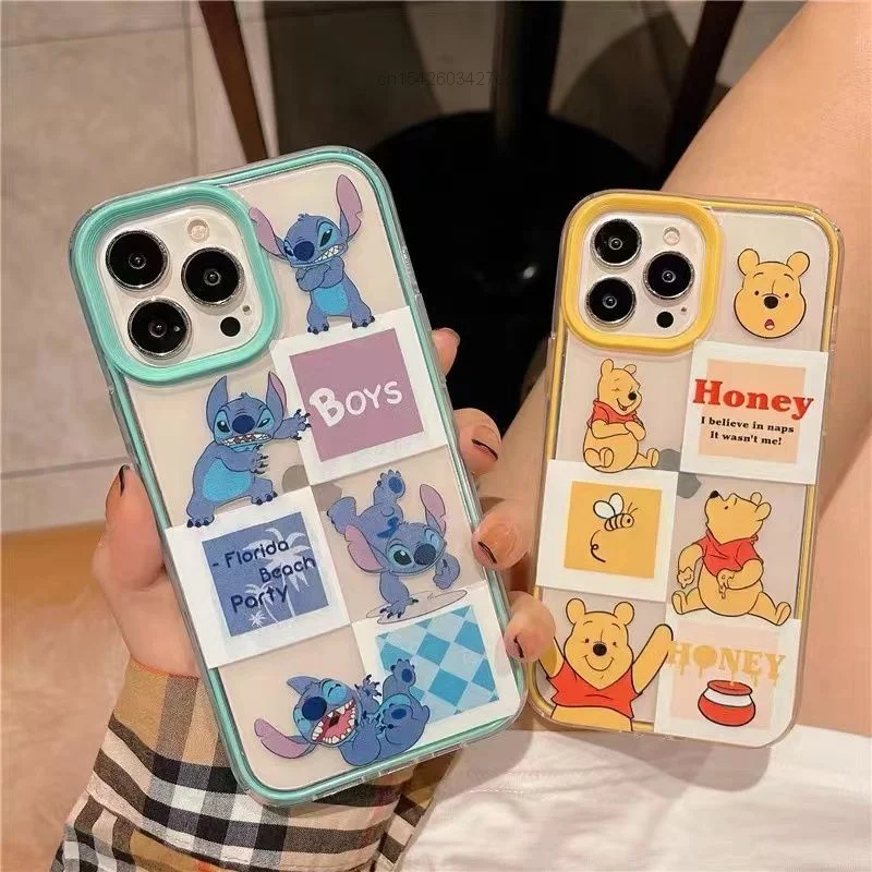 

Чехол для телефона с изображением героев мультфильма Disney, чехол для Iphone 11, 12, 13, mini Pro Max, Se, X, Xs, Xr, 6, 7, 8 Plus, прозрачный, Y2k