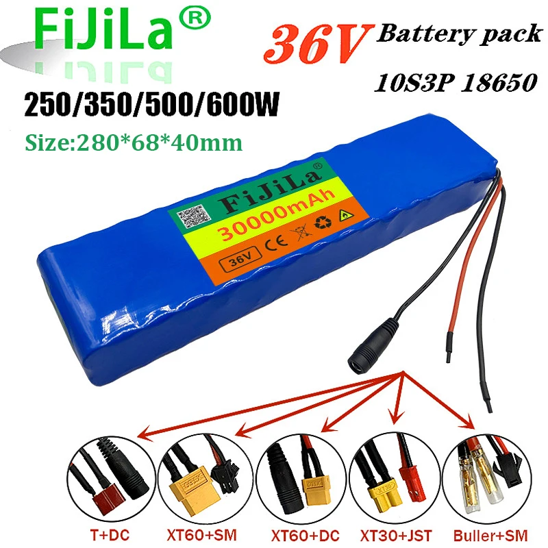 

10S3P 36V 30Ah Battery ebike battery pack 18650 Li-Ion Batteries 350W 500W For High Power electric scooter Motorcycle Scooter