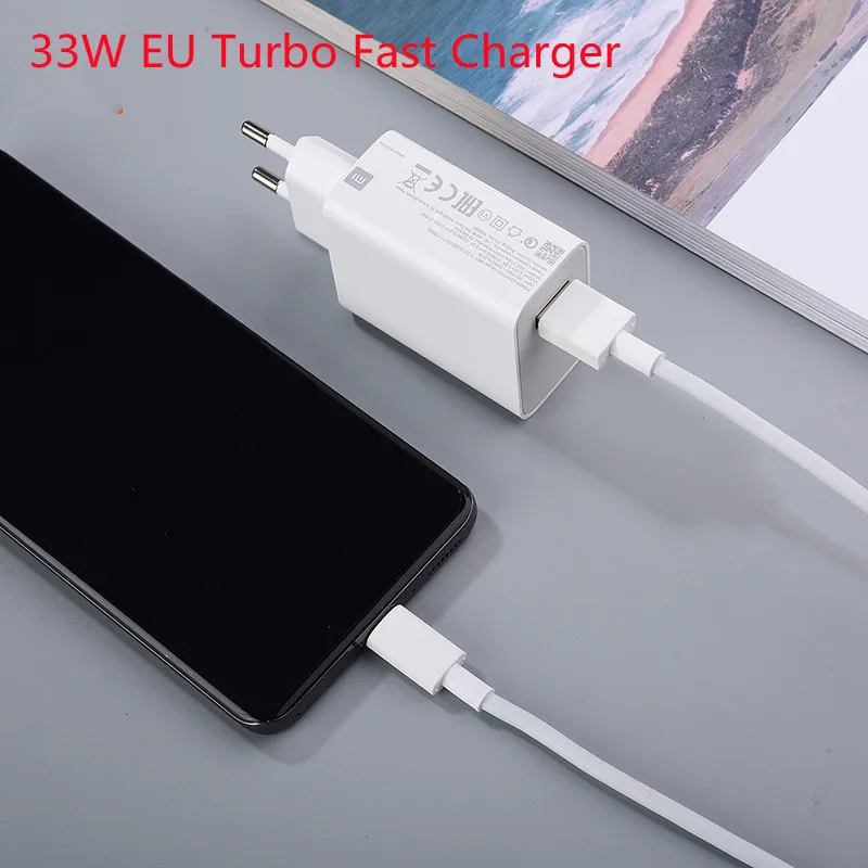 Адаптер сетевого зарядного устройства для Xiaomi Mi 33W EU Turbo 1 м 5A кабель Type C 11 T 10 POCO X3 NFC