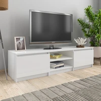 glossy white tv cabinet 140x40x355 cm chglomerated