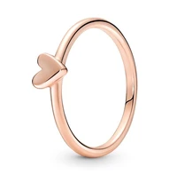 authentic 925 sterling silver sparkling rose gold freehand heart ring for women wedding party europe pandora jewelry