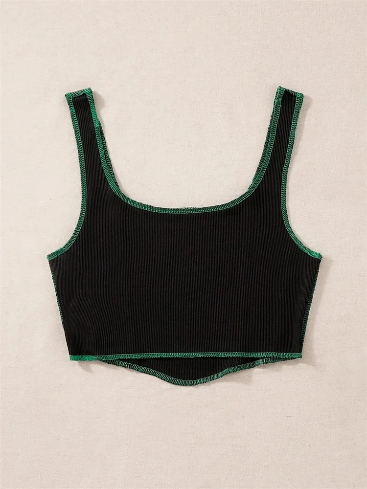 Женская Асимметричная футболка без рукавов Готическая укороченная майка с