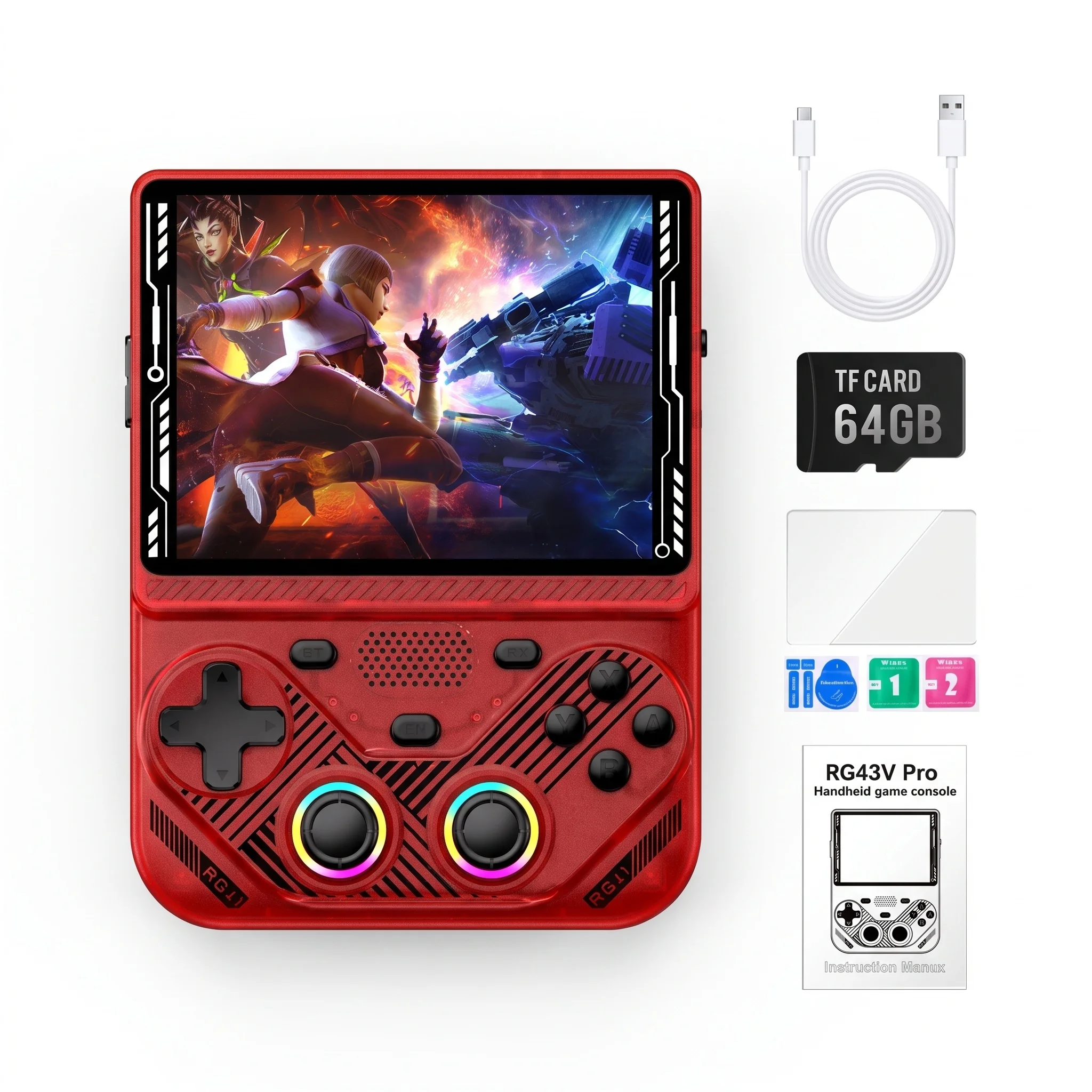Фото Портативная игровая консоль AISLPC RG43V PRO с двумя системами, 4,3-дюймовым IPS-экраном, Wi-Fi 6, чипом RK3562, более 22000 игр, портативный карманный видеоплеер №1