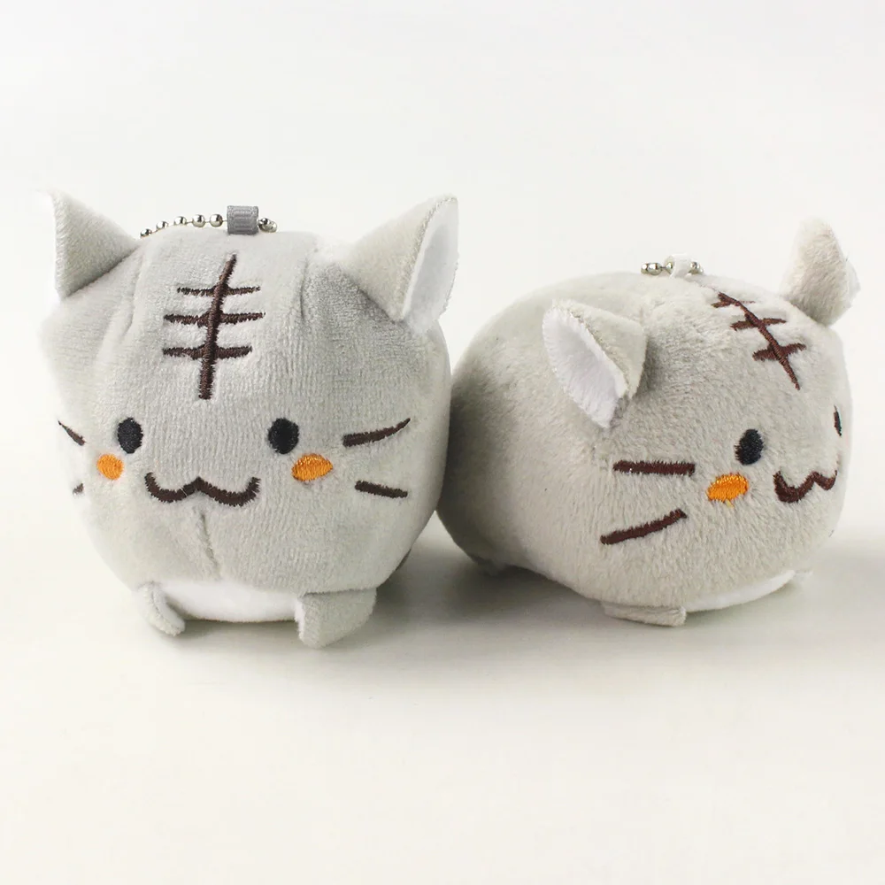 

6cm Animal Tiger Cat Plush Toys Keychains Pendants
