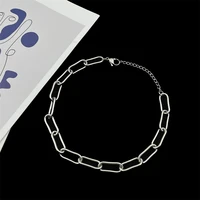 gold silver bracelet for women men paper clip link chain trendy stainless steel bracelets wrist bracelets fashion couple jewelry