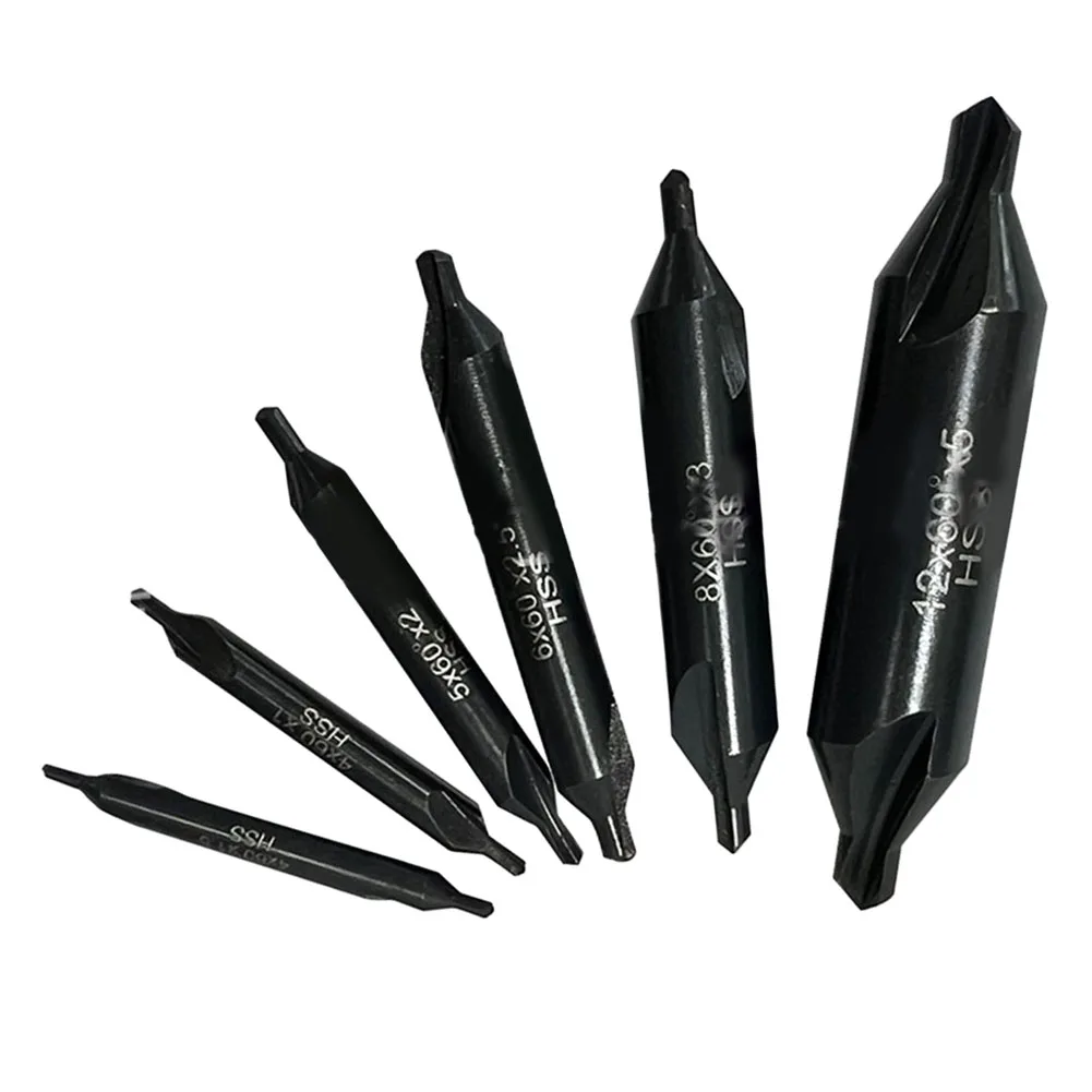 

6PCS HSS Lathe Combined Tool Bit Countersink Tackle Center Spotting Drill Mill For Lathe Metalworking 1/1.5/2/2.5/3/4/5mm