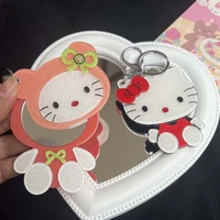 kawaii sanrios small mirror hellokittys cartoon cute slider portable mirror anime portable keychain small round mirror girl gift