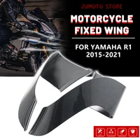 abs carbon fiber for yamaha r1 r1m fixed wind wing 2015 2022 motorcycle fairing spare parts aerodynamic winglet