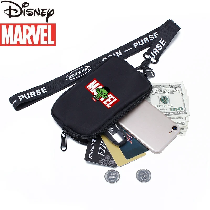 

Disney Marvel Hulk New Boys' Coin Purse High-quality Large-capacity Halter Bag Luxury Brand Multi-function Mobile Phone Bag