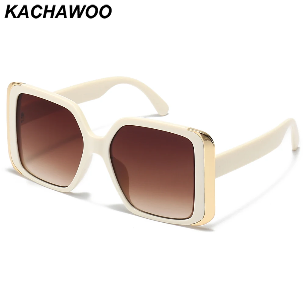 

Kachawoo big frame sunglasses women brown black female sun glasses square European style ladies Summer accessories drop ship