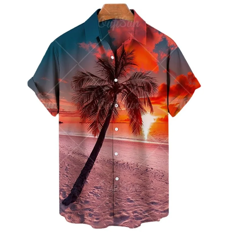 

Hawaiian Shirts Short Sleeves Summer New Men's Women's Tops Coconut 3D Printing Beach Travel Street Daily Fashion Casual Wear