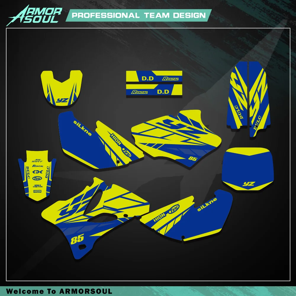 Armorsou Мотокросс Графические наклейки Деко для Yamaha YZ85 YZ 85 2002-2014 2013 2012 2011 2010 2009 2008 2007