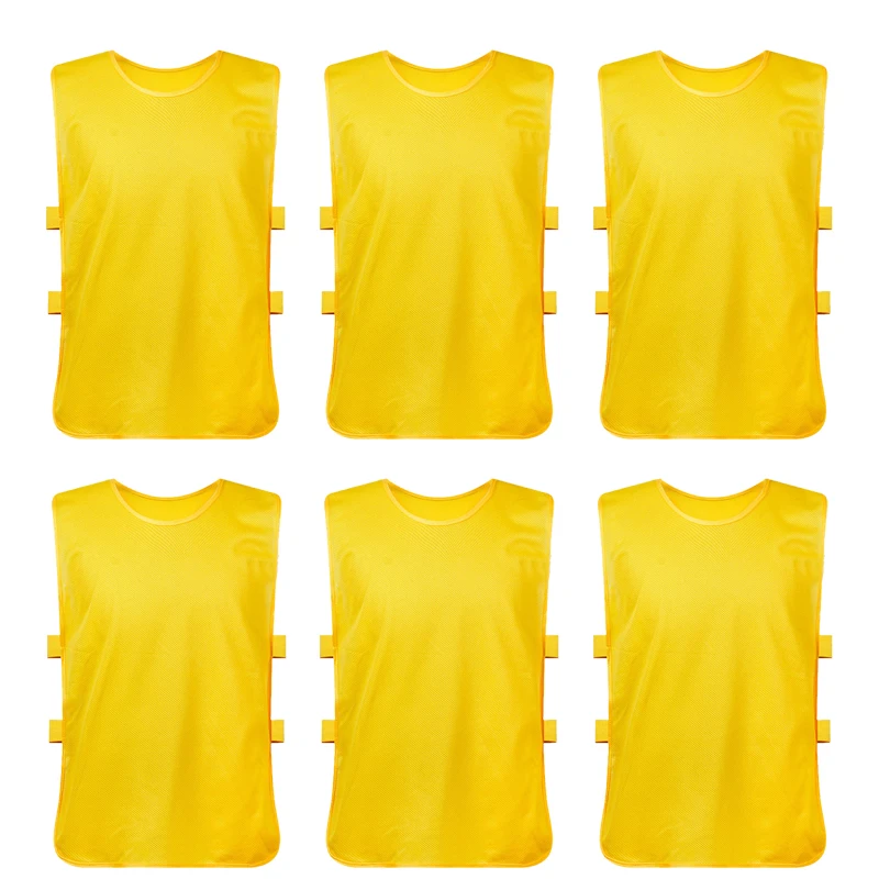 6 PCS Soccer Pinnies Quick Drying Football Team Jerseys Training Numbered Bibs Practice Sport Vest