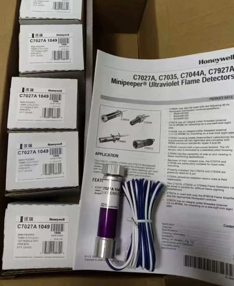Новый оригинальный детектор пламени C7027A 1049 УФ-зонд (2-проводной)