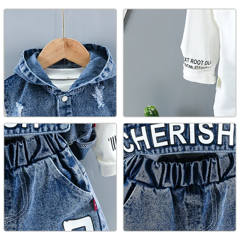 Модный весенне-осенний костюм из трех предметов повседневная одежда для