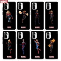 phone case for redmi note 7 8 8t 9 9s 9t 10 11 11s 11e pro plus 4g 5g soft silicone case cover sexy captain marvel