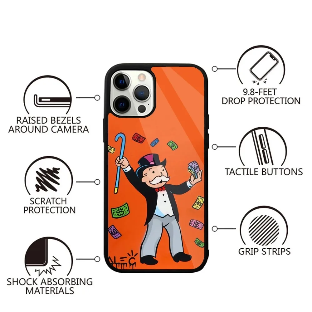 Монополический чехол для телефона Alec сильный магнит IPhone 15 14 13 Pro Max Plus 11 12 Mini