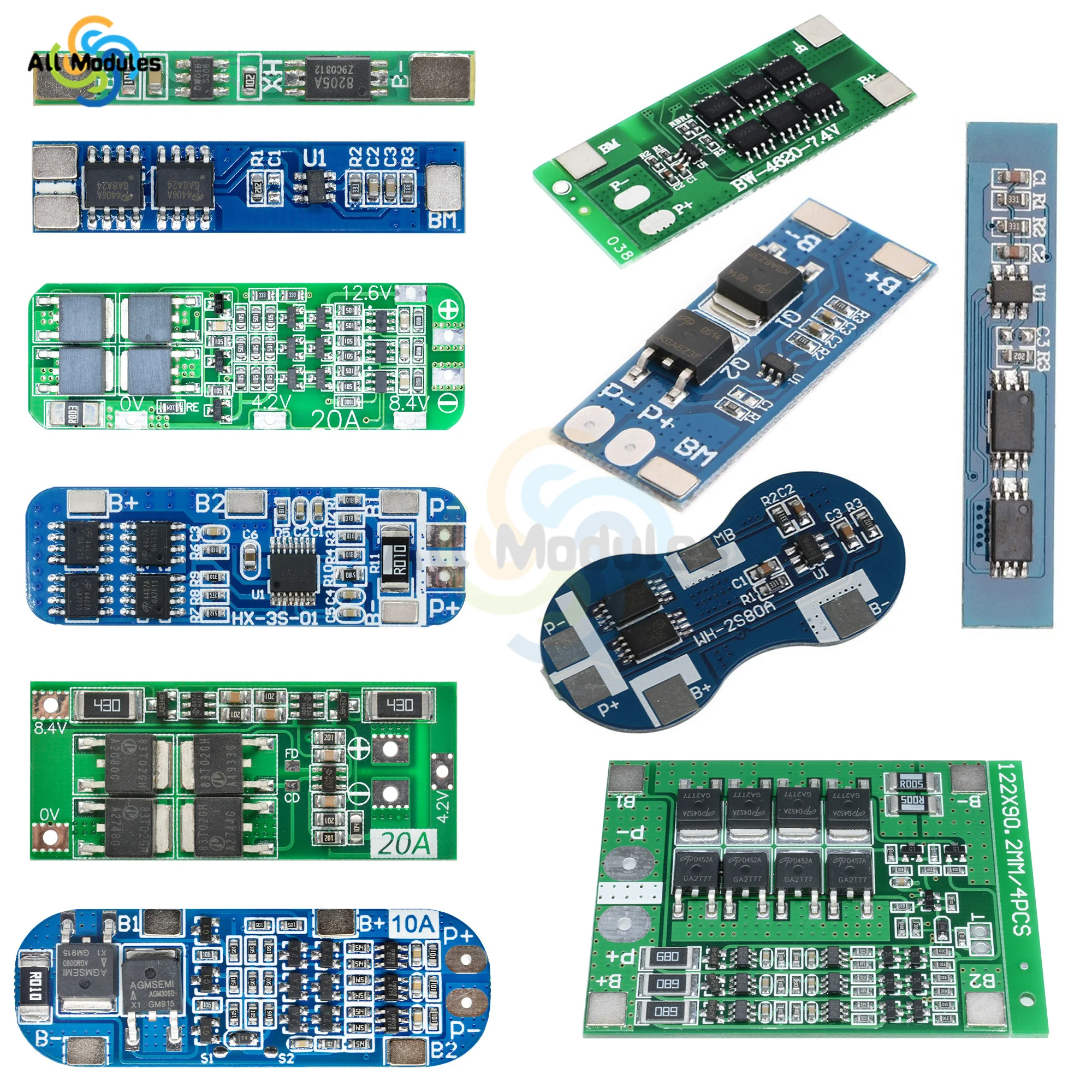 1S/2S/3S Li-ion 18650 Lithium battery protection board / BMS board Standard / Balance 2.5A 3A 4A 5A 8A 10A 12A 20A 25A