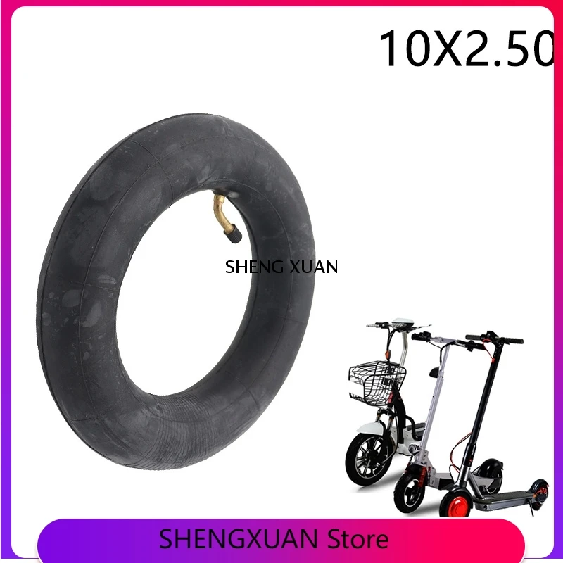 

Высокое качество 10x2,50 с изгибом клапана подходит для 10-дюймовых электрических скутеров баланс велосипеда Шины аксессуары